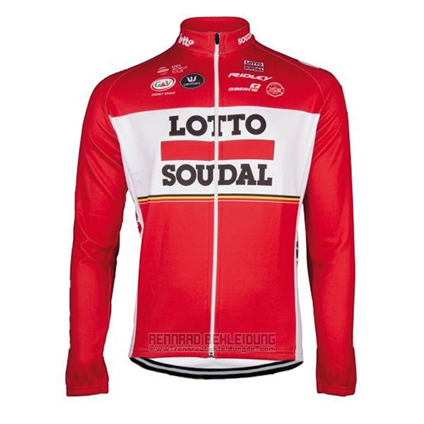 2017 Fahrradbekleidung Lotto Soudal Ml Rot Trikot Langarm und Tragerhose - zum Schließen ins Bild klicken